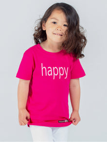 Vegan Babies & Kid's Happy T-Shirt | Multiple Colours