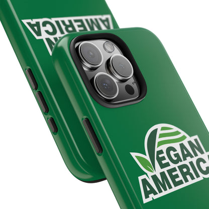 Vegan America Tough Phone Case — Green Protective Vegan Pride Cover - Vegan America