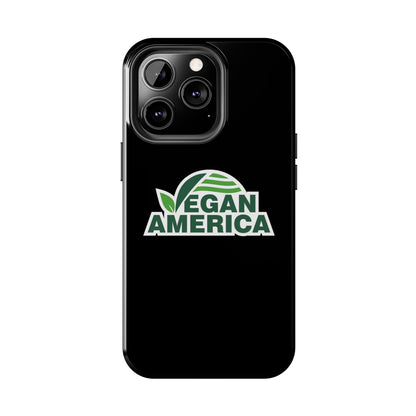 Vegan America Tough Phone Case — Green Leaf Vegan Pride Protective Cover - Vegan America