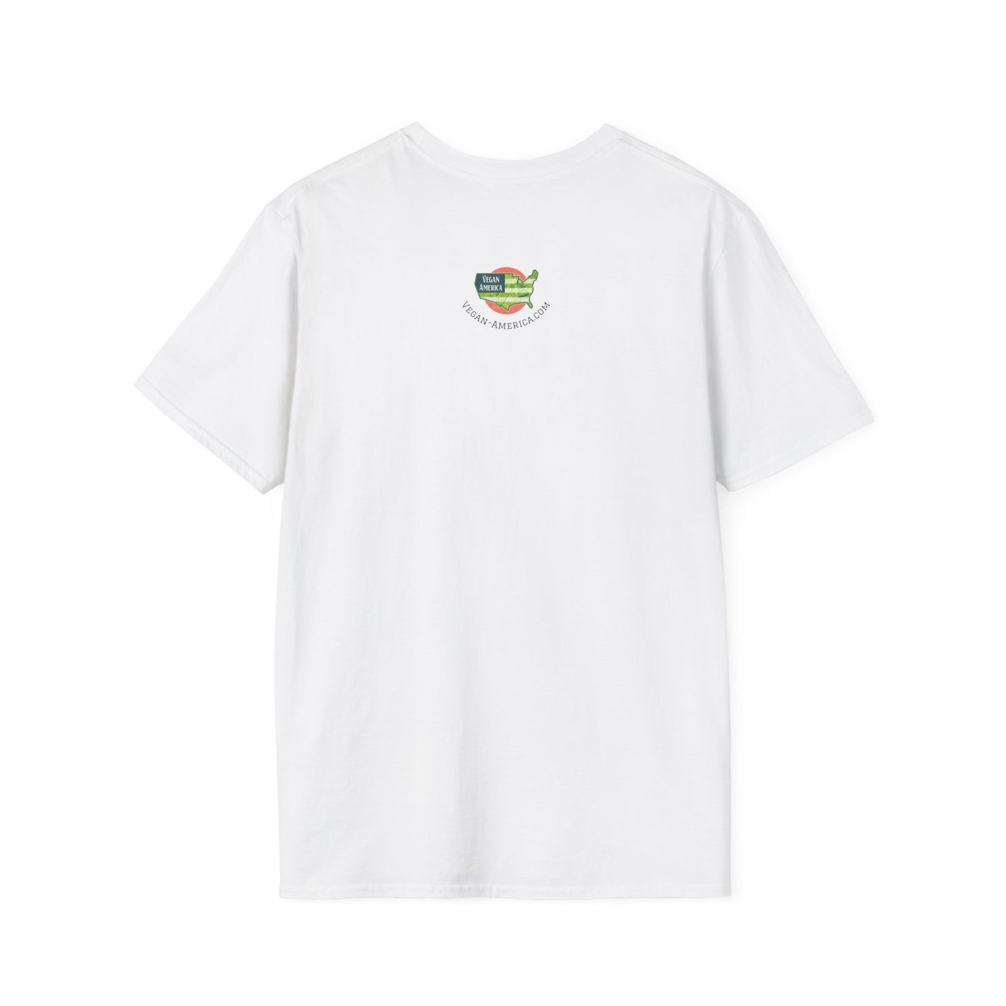Vegan America T-Shirt | UnisexSoftstyle Tee, Eco - Friendly Fashion, Gift for Vegans, Independence Day Outfit, Casual Wear - Vegan America