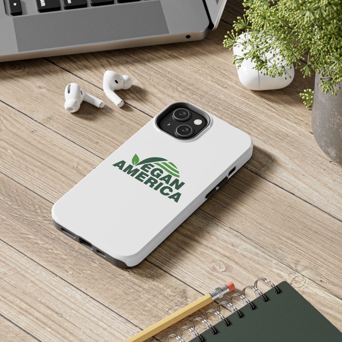 Vegan America Tough Phone Case — Eco - Friendly Plant Logo Protective Cover - Vegan America