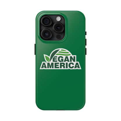 Vegan America Tough Phone Case — Green Protective Vegan Pride Cover - Vegan America