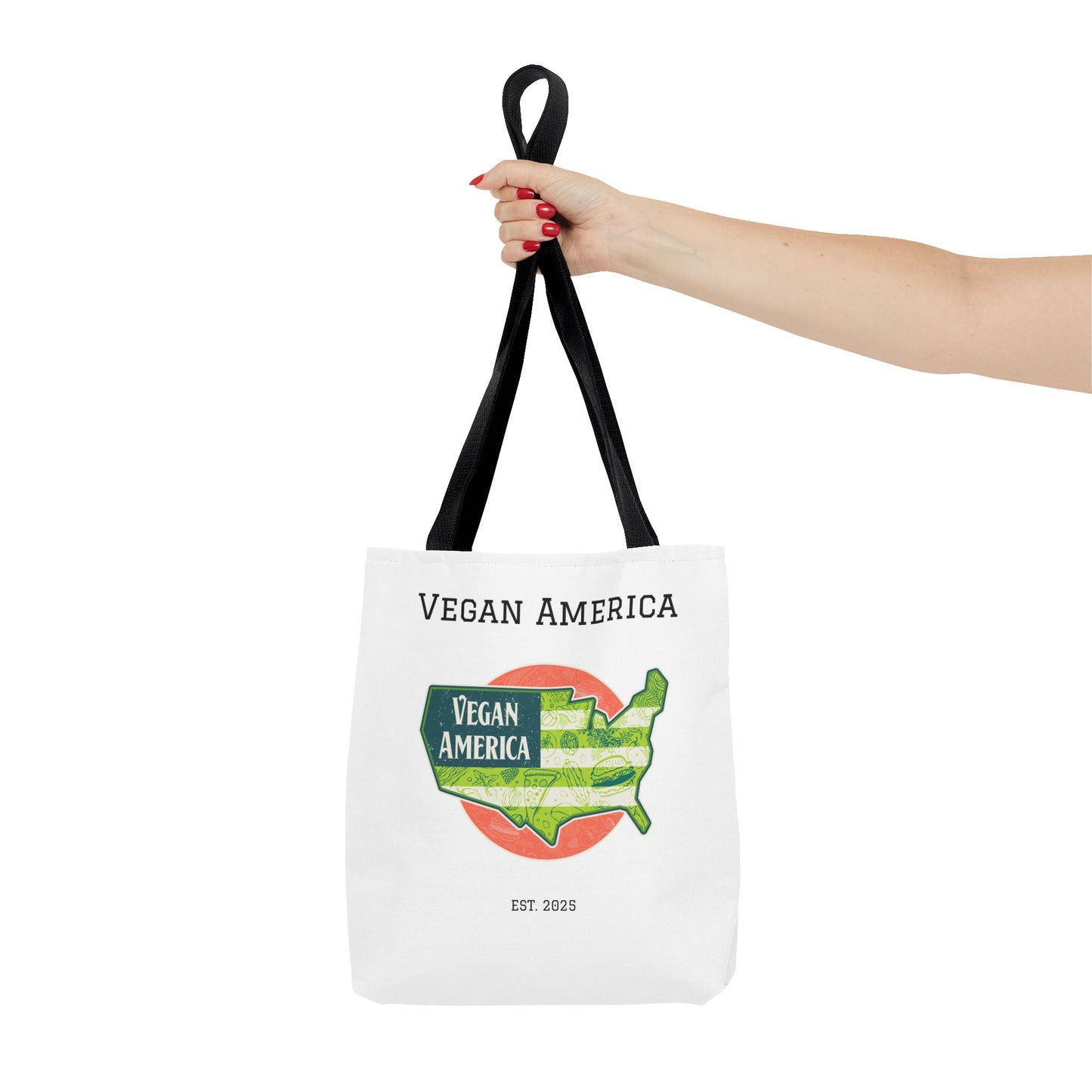 Vegan America Tote Bag - Eco-Friendly Reusable Shopping Bag, Perfect Gift for Plant Lovers, Earth Day, and Everyday Use