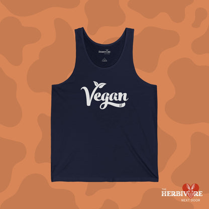 Vegan AF with White Font Unisex Jersey Tank - Vegan America