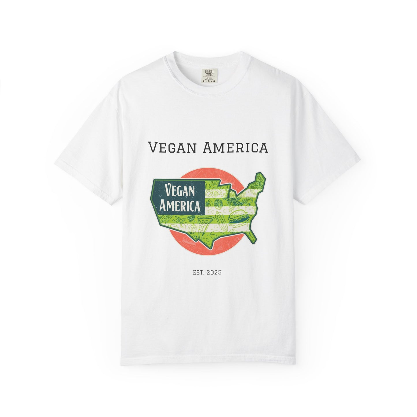 Vegan America T-shirt for Eco-conscious Wearers, Unisex Cotton Tee, Casual Everyday Wear, Gifts for Vegans, Sustainable Fashion