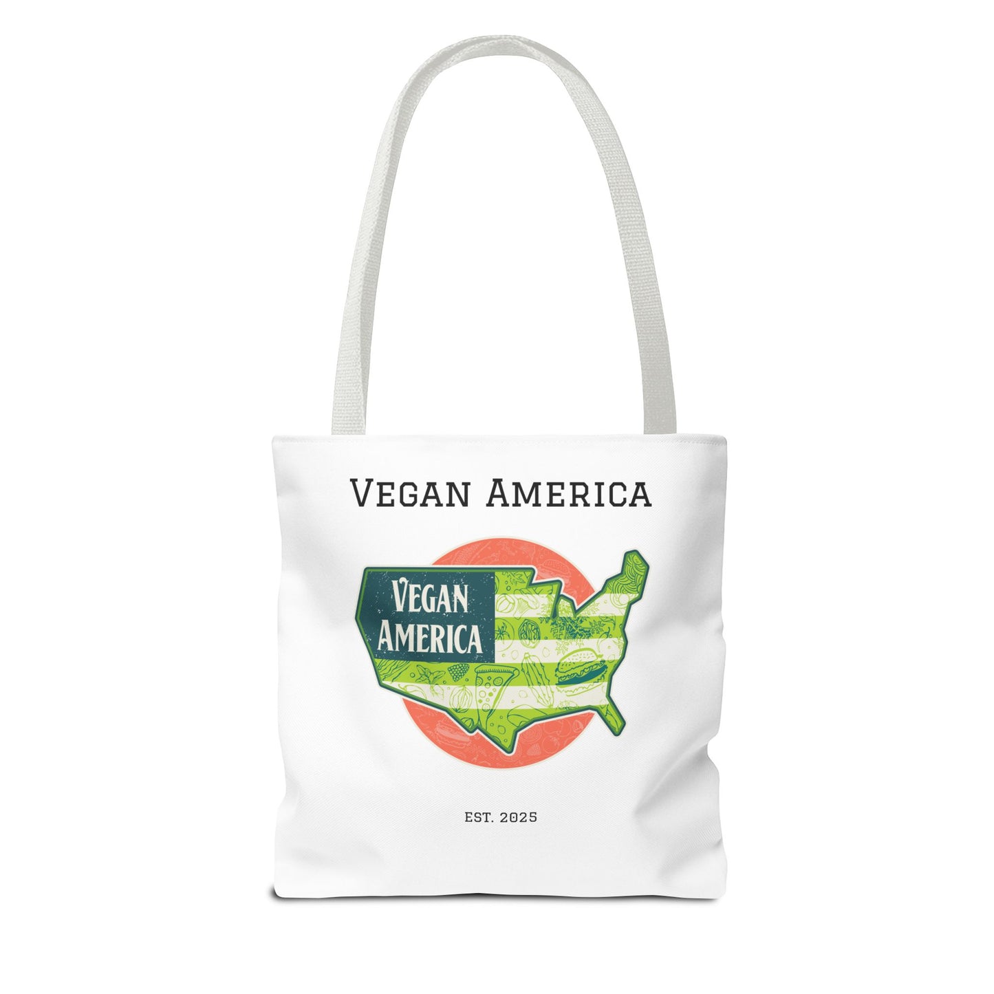 Vegan America Tote Bag - Eco-Friendly Reusable Shopping Bag, Perfect Gift for Plant Lovers, Earth Day, and Everyday Use