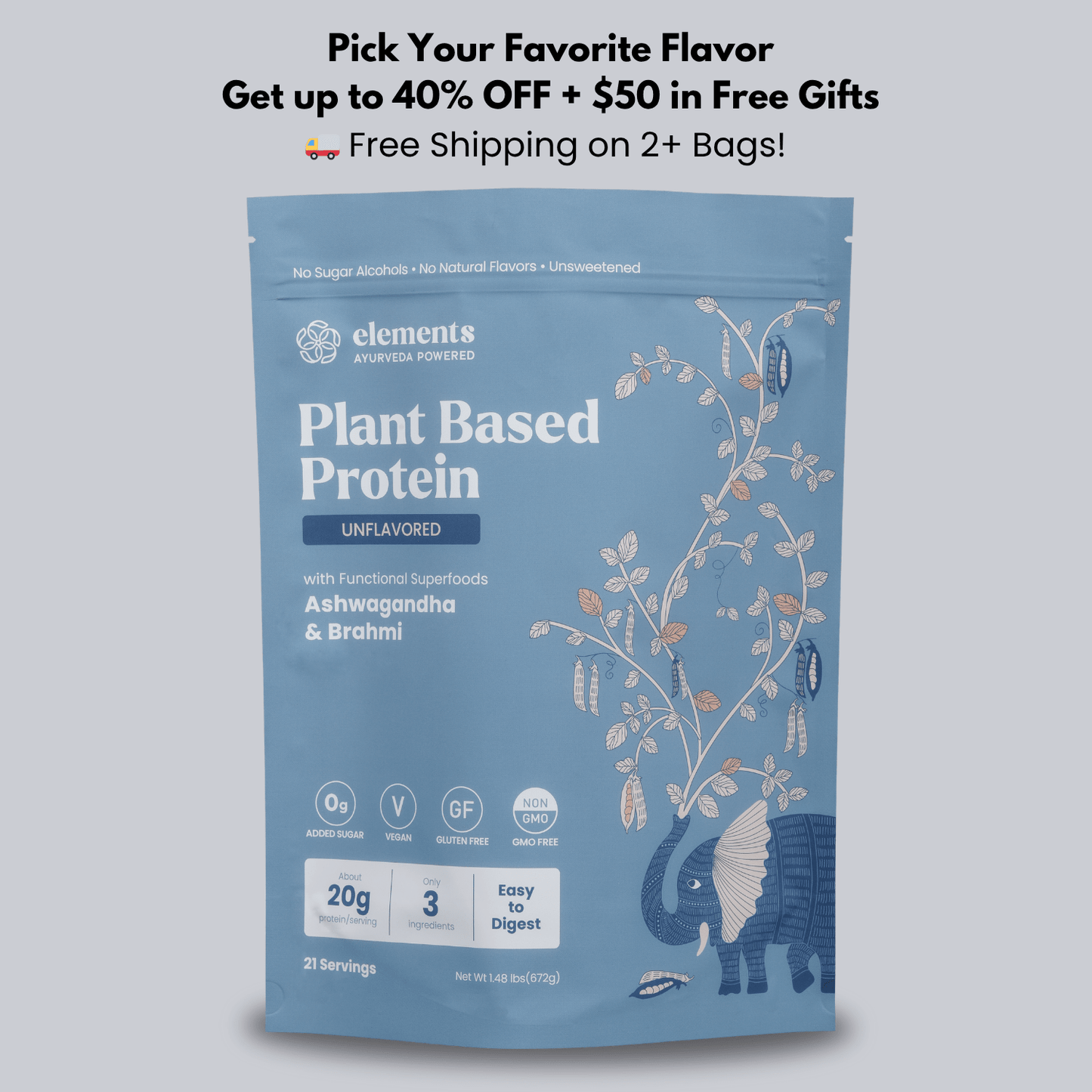 Elements Plant Based Protein + Travel Packs - Vegan America