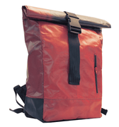 backpack urban publicity banner red & dark brown - Vegan America