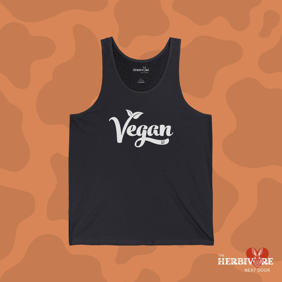 Vegan AF with White Font Unisex Jersey Tank - Vegan America