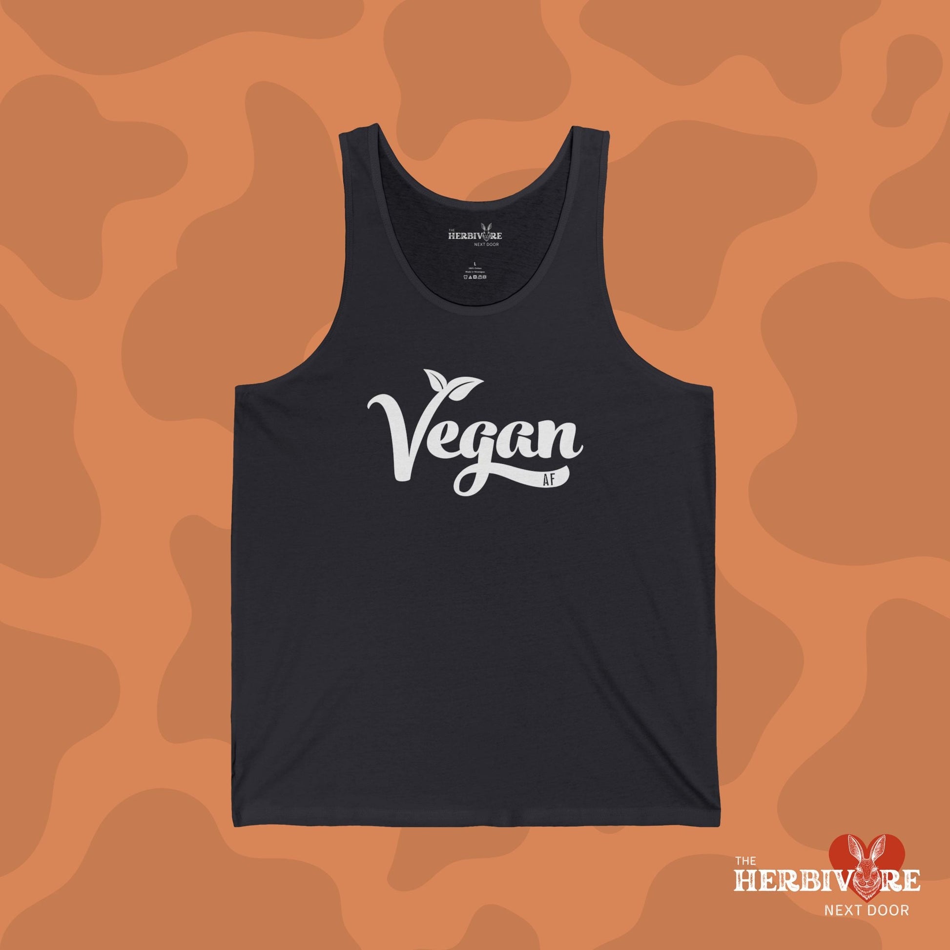 Vegan AF with White Font Unisex Jersey Tank - Vegan America