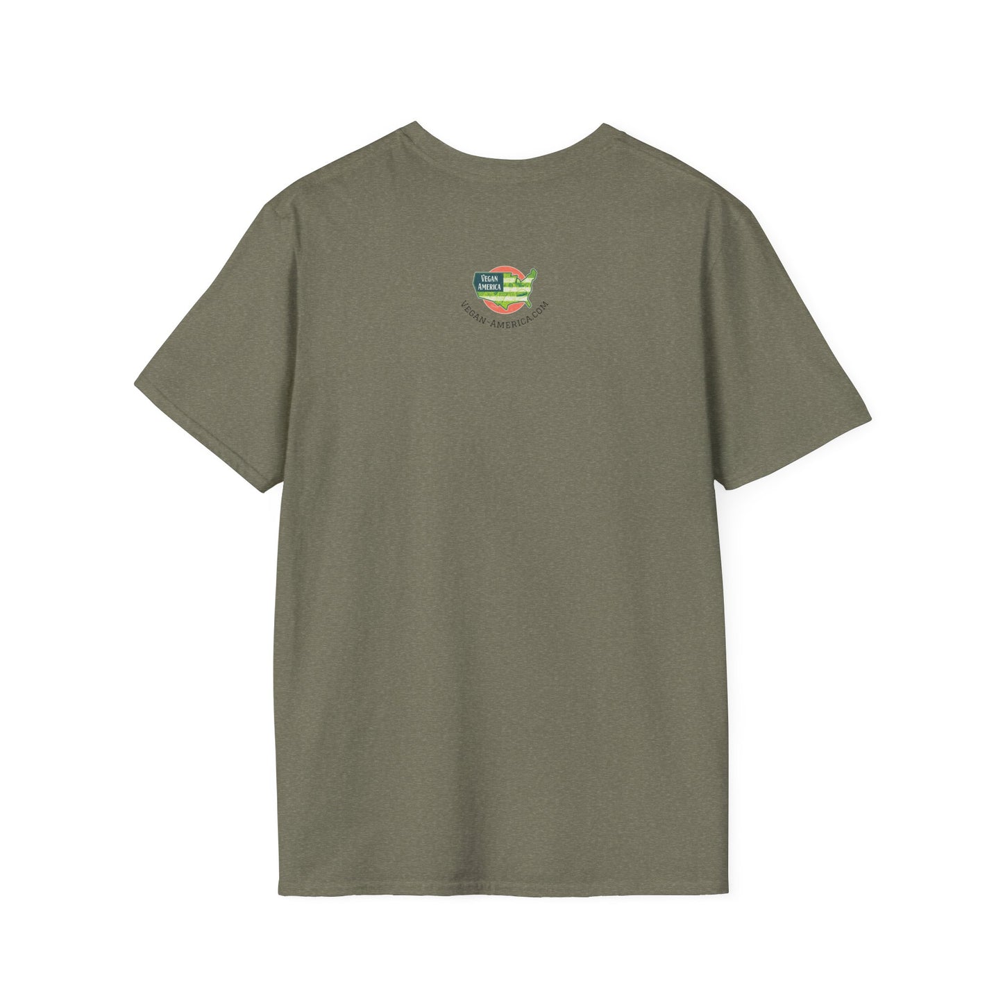 Vegan America T-Shirt | UnisexSoftstyle Tee, Eco - Friendly Fashion, Gift for Vegans, Independence Day Outfit, Casual Wear - Vegan America