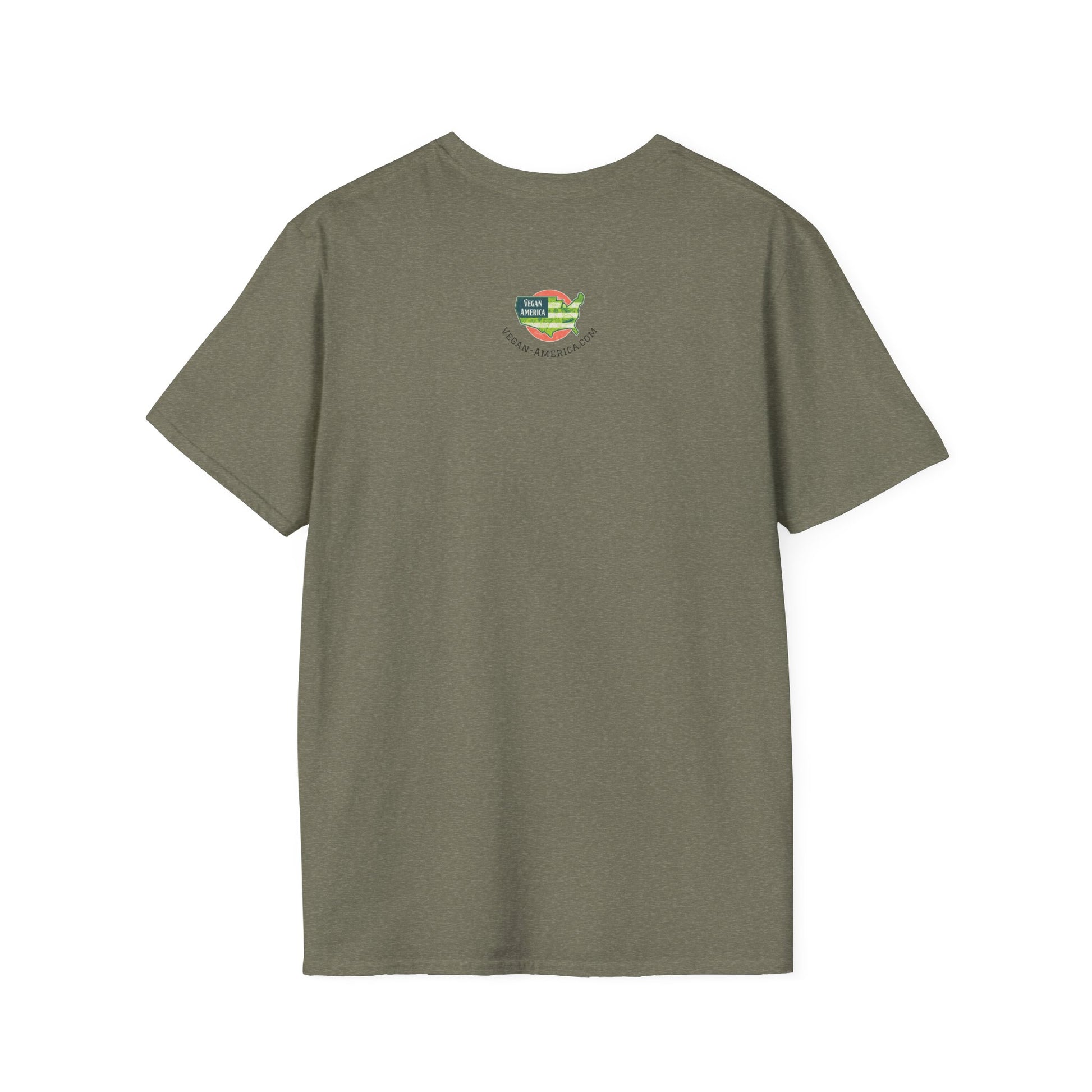 Vegan America T-Shirt | UnisexSoftstyle Tee, Eco - Friendly Fashion, Gift for Vegans, Independence Day Outfit, Casual Wear - Vegan America