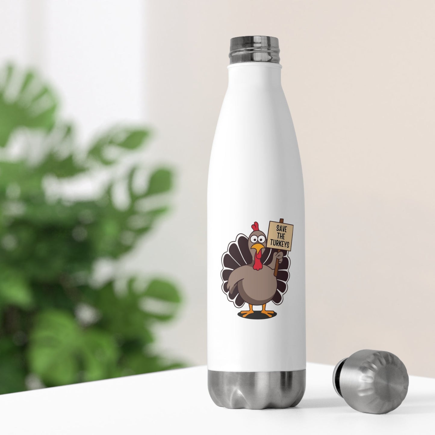 Save the Turkeys - 20oz Insulated Water Bottle - Vegan America
