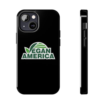 Vegan America Tough Phone Case — Green Leaf Vegan Pride Protective Cover - Vegan America