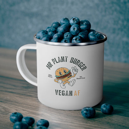 Mr Plant Burger Enamel Mug - Vegan America