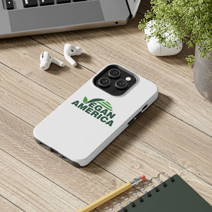 Vegan America Tough Phone Case — Eco - Friendly Plant Logo Protective Cover - Vegan America