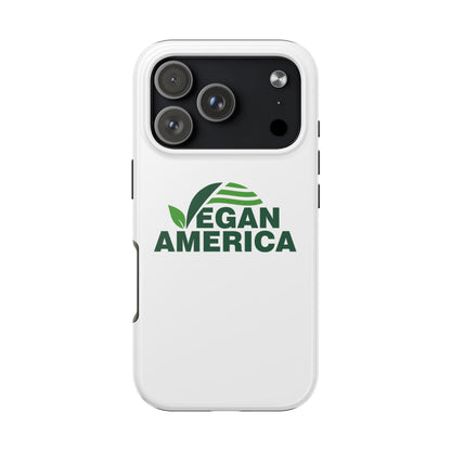 Vegan America Tough Phone Case — Eco - Friendly Plant Logo Protective Cover - Vegan America