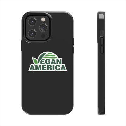 Vegan America Tough Phone Case — Green Leaf Vegan Pride Protective Cover - Vegan America