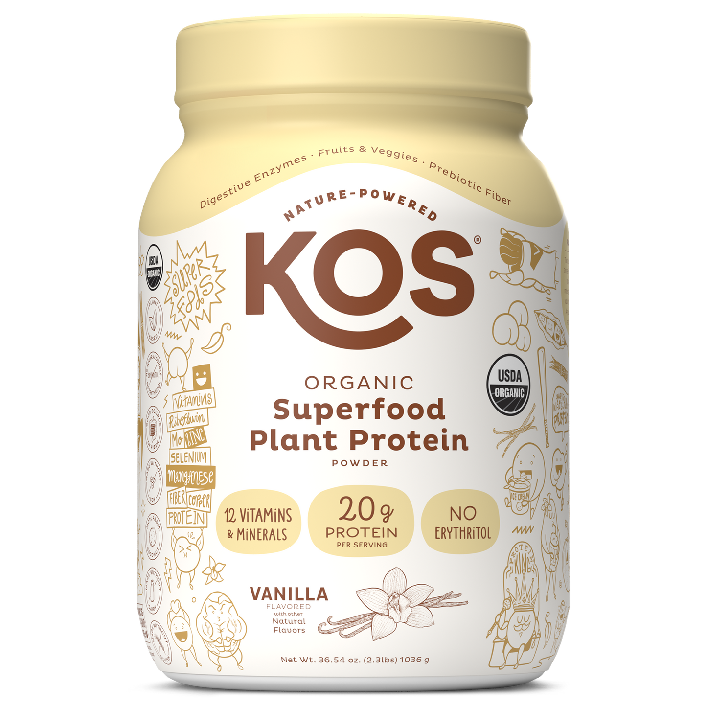 Organic Plant Protein, Vanilla, 28 Servings