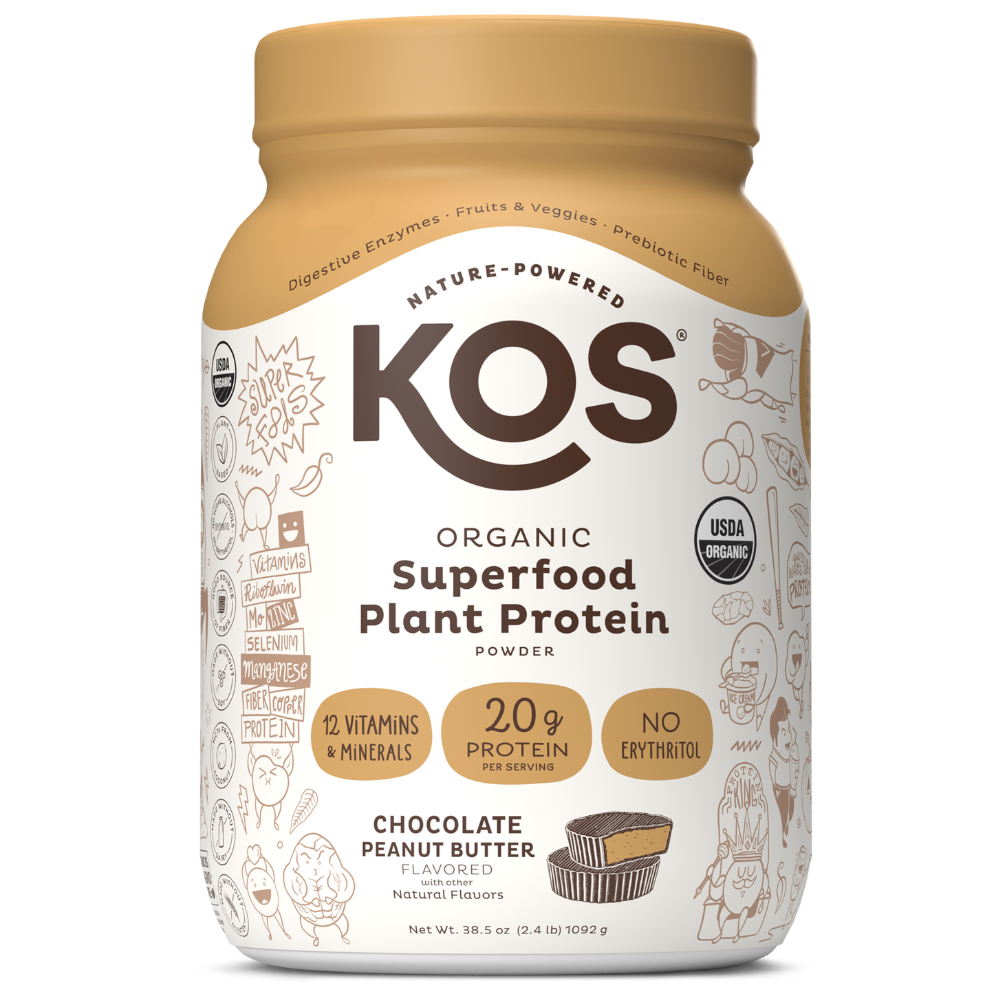 Organic Plant Protein, Chocolate Peanut Butter, 28 Servings