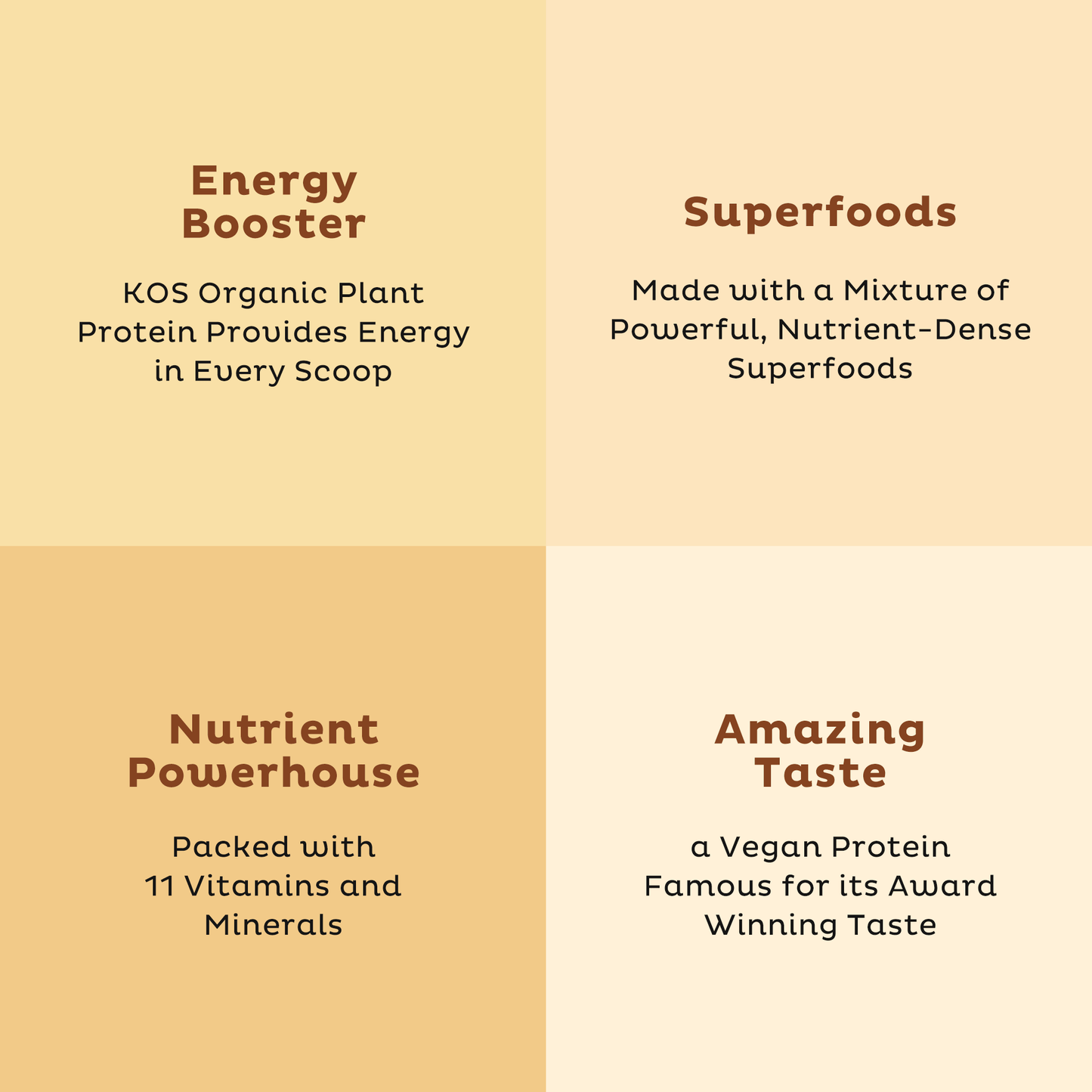 KOS Organic Plant Protein, Vanilla, 15 Servings