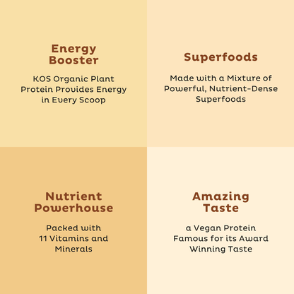 KOS Organic Plant Protein, Vanilla, 15 Servings