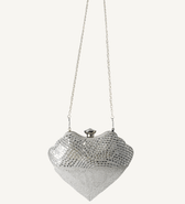 Something Borrowed, Something Blue Heart Shaped Crystal Evening Bag - Vegan America