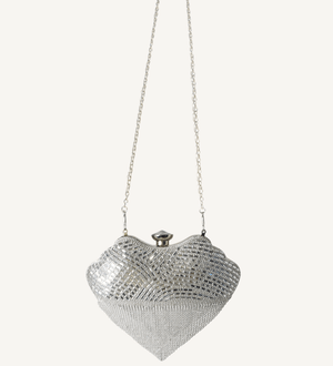 Something Borrowed, Something Blue Heart Shaped Crystal Evening Bag - Vegan America