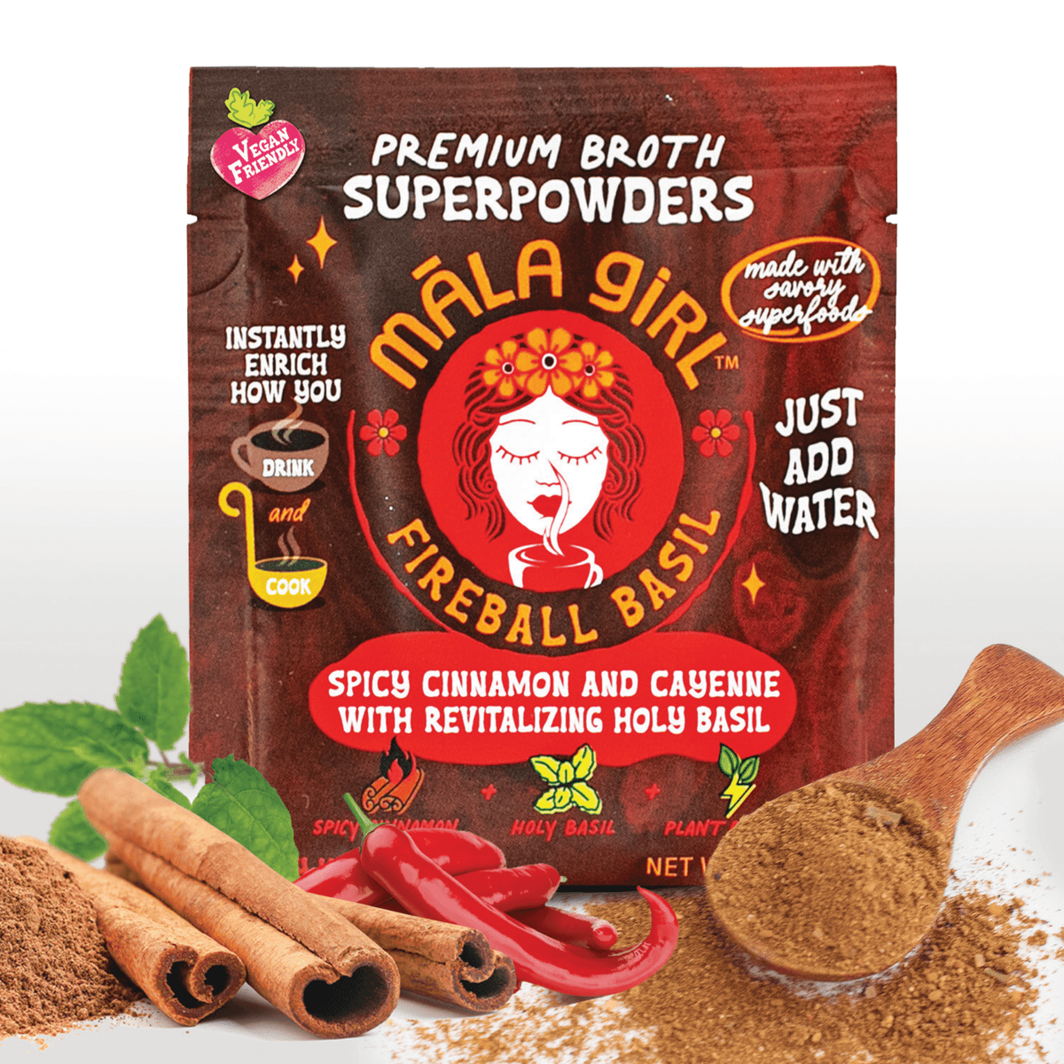 Fireball Basil Superfood Broth Powder - Vegan America