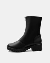 Cyber Boots Black cactus leather ankle boots - Vegan America