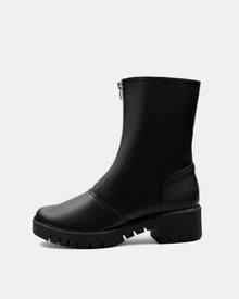 Cyber Boots Black cactus leather ankle boots - Vegan America