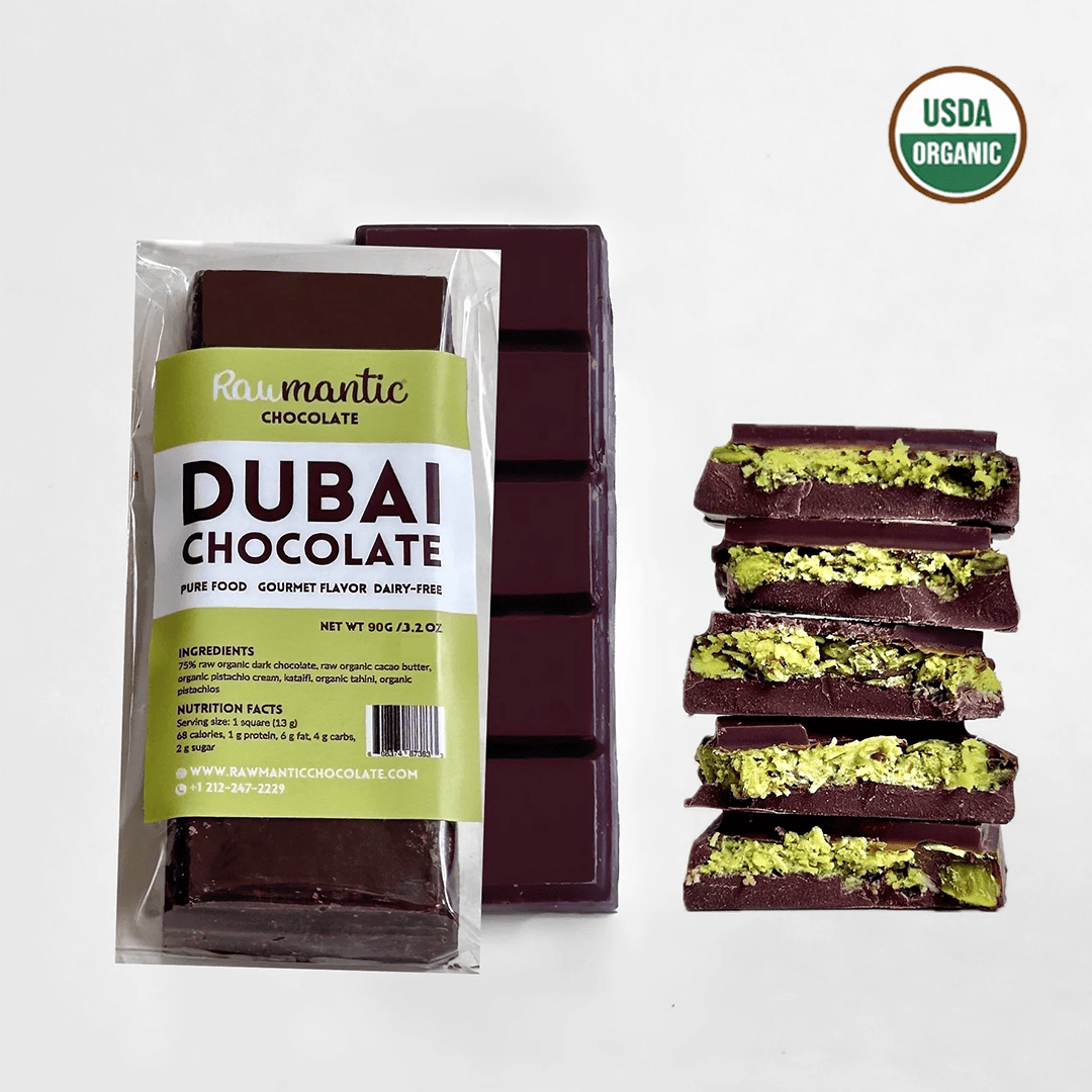 Dubai Chocolate knafeh Pistachio Chocolate Bar. 2.3oz/90g - Vegan America