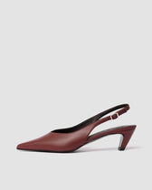 Kitten Heels Burgundy pointy toe pumps - Vegan America