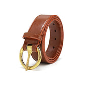 Women's Gold Ring Belt - Brown (34, 37, 40) - Vegan America