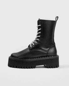 Worker Monster Black Vegea grape leather boots - Vegan America