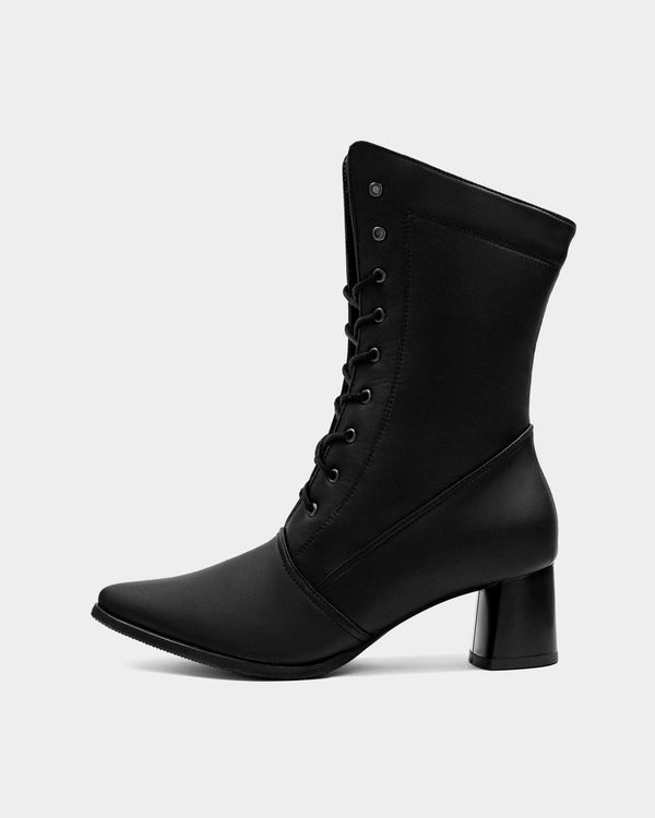 High Boots Black cactus leather boots - Vegan America