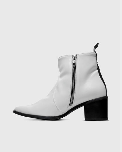 Swan No.1 White Nopal cactus leather boots - outlet - Vegan America