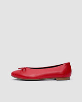 Mossy Pumps Red ballet flats with a bow - Vegan America