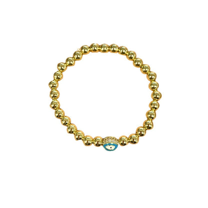 Evil Eye Golden Ball Charm Bracelet - Vegan America
