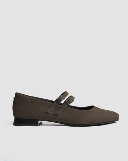 Chocolate Mary Jane Pumps brown ballerinas - Vegan America