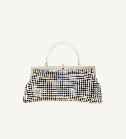Black with Crystals Frame Clutch - Vegan America