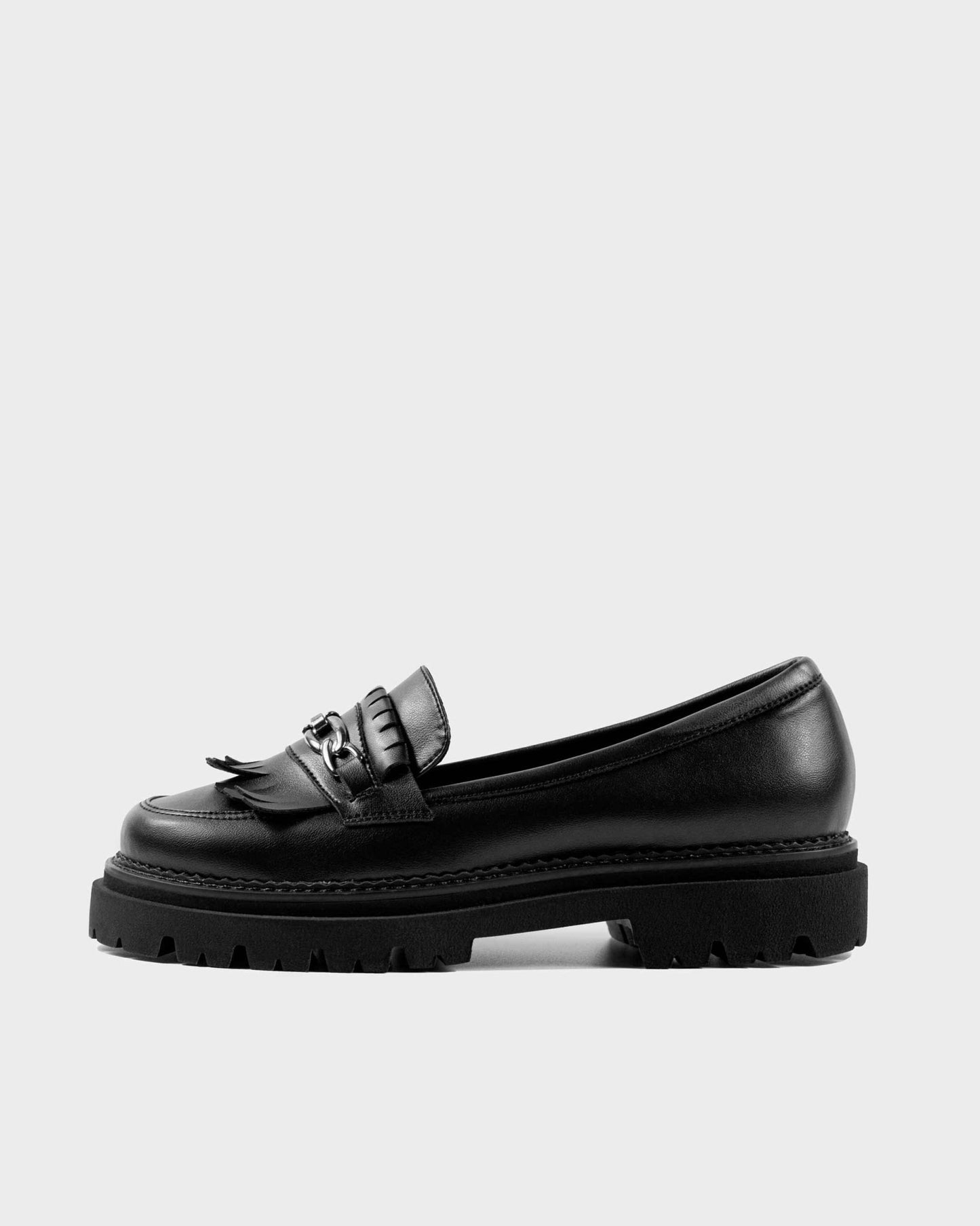 Chunky Loafers Black Grape Leather Loafers - Vegan America