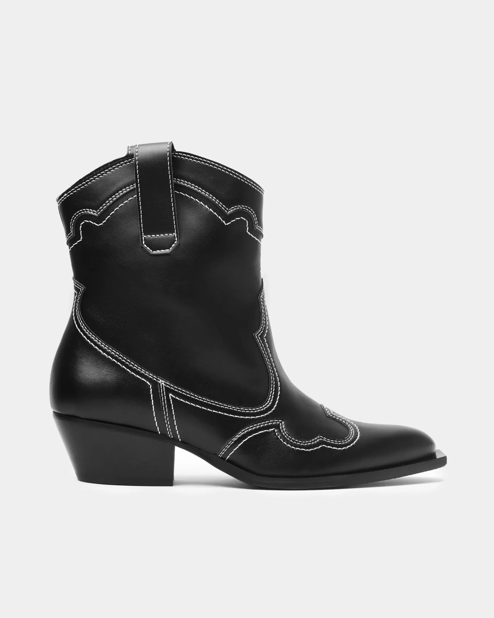 Stitchy cowboy boots black - Vegan America