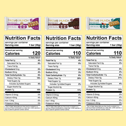 Taiyo Munch - Vegan, GF, Allergen-Free, Kosher Protein Bars - 12-Pack