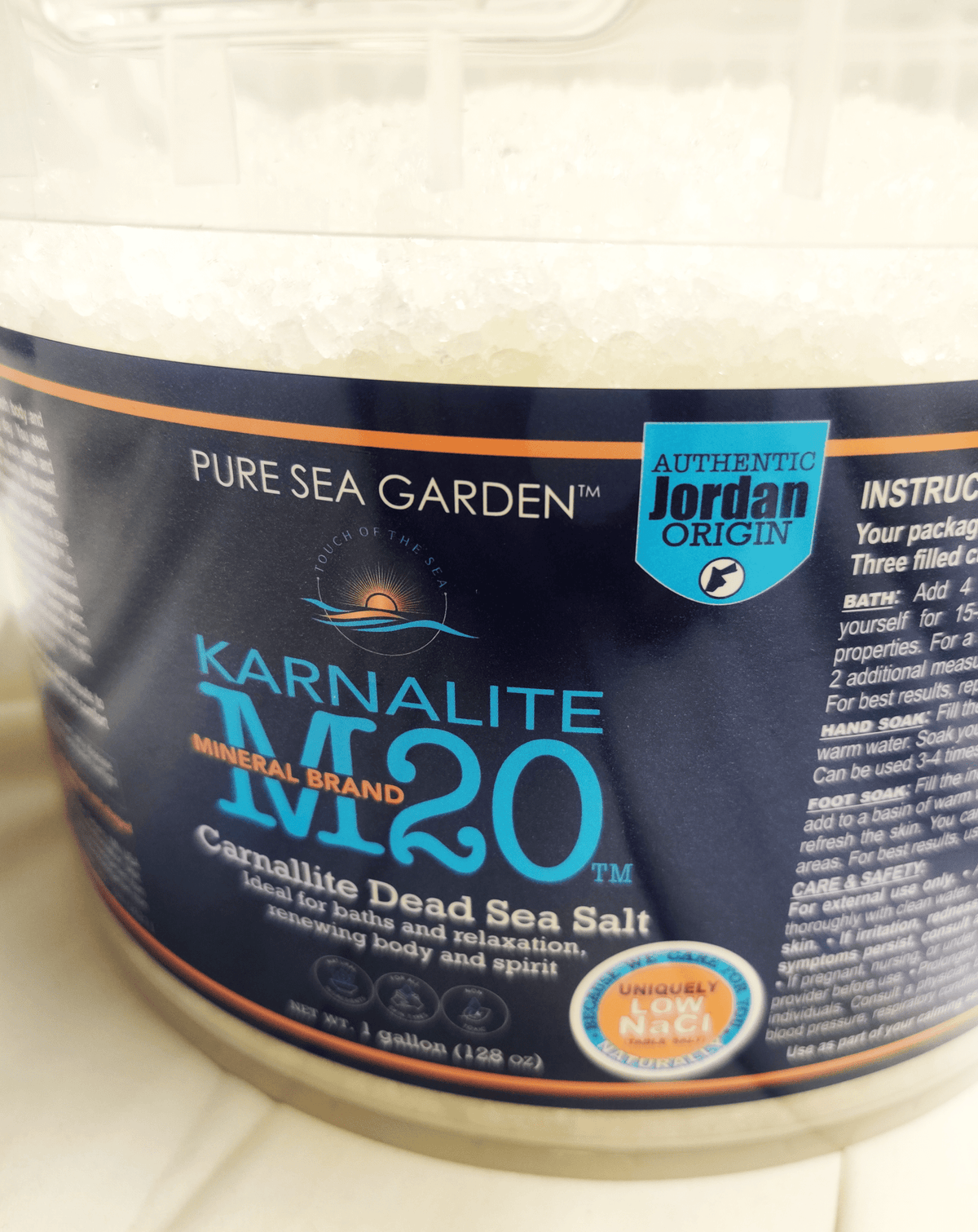 High Performance Dead Sea Mineral Bath Salt | KARNALITE M-20™ - 8 lbs Bucket - Vegan America
