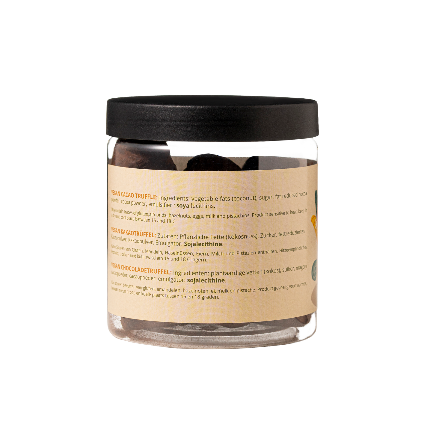 Vegan Christmas Truffles Gift Jar 130g | Dairy-Free Holiday Chocolate