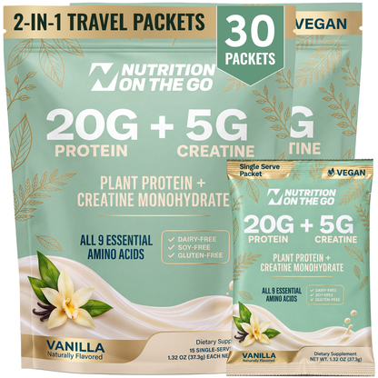 2-in-1 Vegan Protein + Creatine Travel Packets