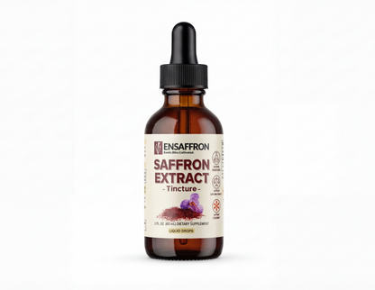 Premium Saffron Extract (Made With Pure Saffron Threads) Liquid Drops Tincture/Alcohol-Free