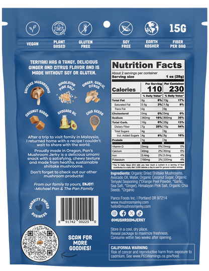 Teriyaki Mushroom Jerky - Vegan America