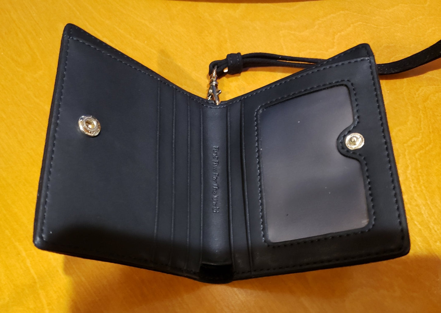 Black suede mini wallet